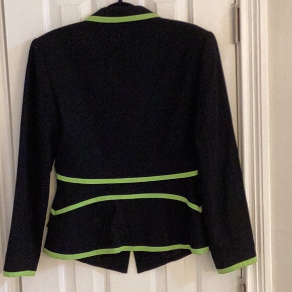Cache Unique & Rare Vintage Black Jacket w/ Chartreuse Trim - Picture 6 of 9